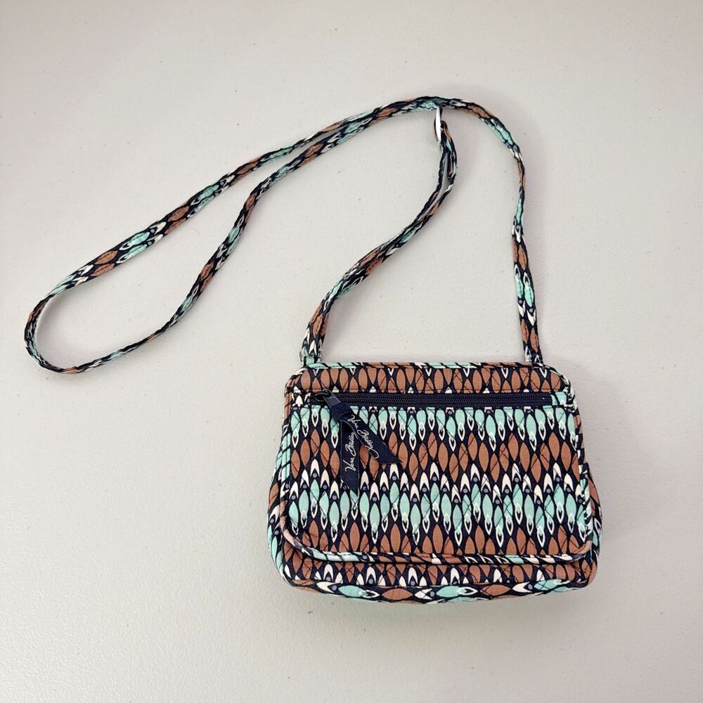 Vera Bradley Crossbody Purse Bag Brown Teal